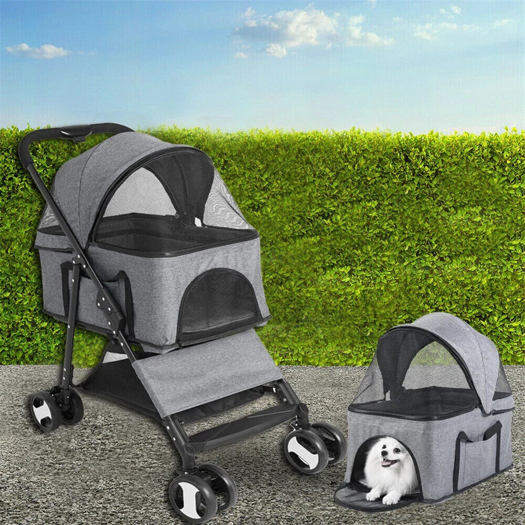 XXL Pet Stroller Pram Dog Carrier Trailer Stroller Travel Walk Carrier Load 30kg Corbycart