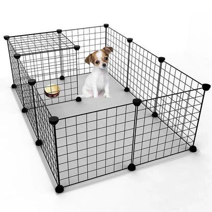 12 Panel Pet Playpen Metal Puppy Dog Small Animals Cage Run Fence Indoor Outdoor Corbycart