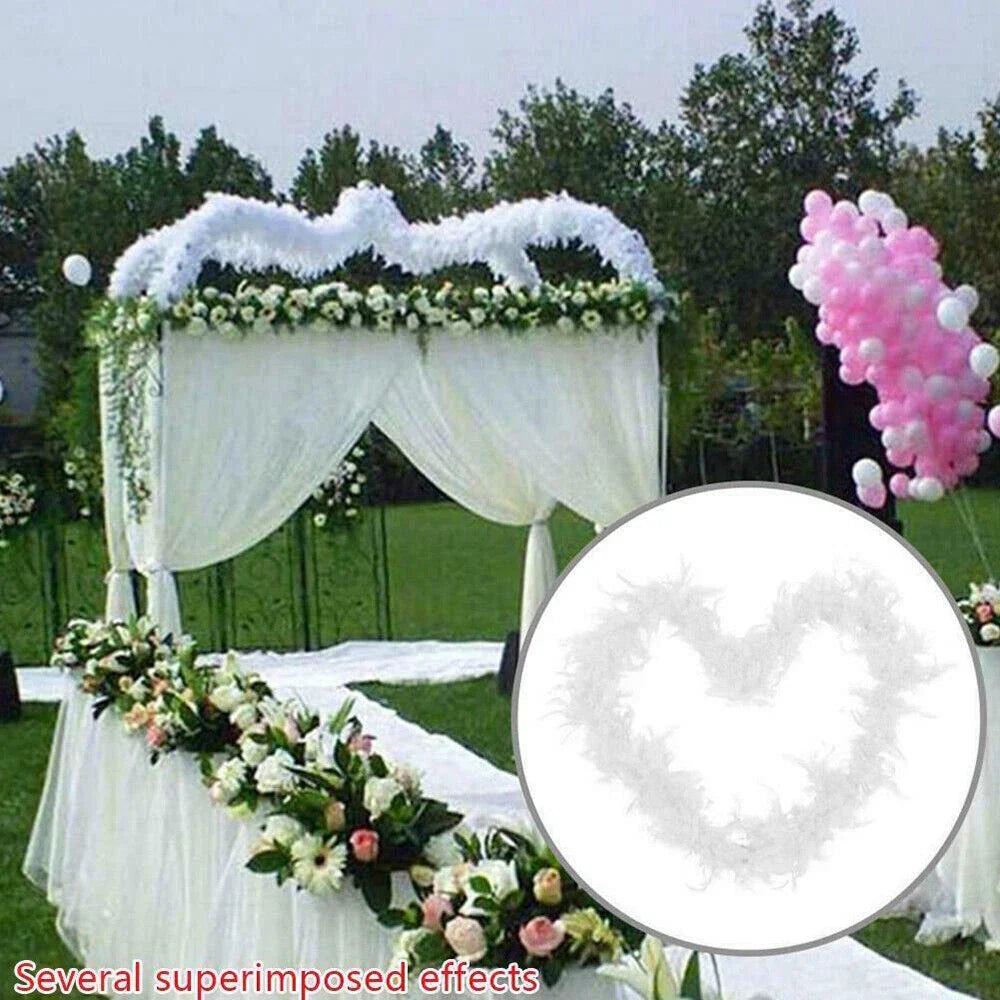2M Christmas Tree White Feather Boa Strip Xmas Ribbon Home Party Garland❀ CorbyCart