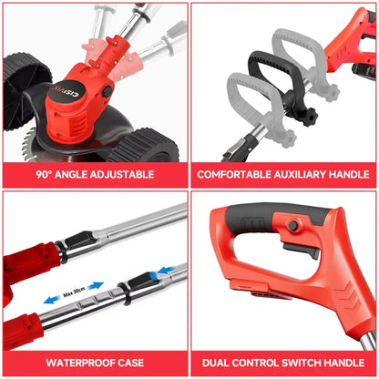 21V Cordless Electric Strimmer Grass Trimmer Weeder Garden Edger 2 Battery Wheel CorbyCart