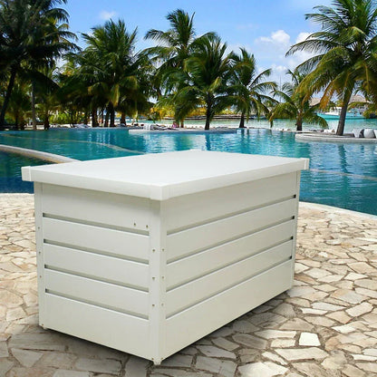 400L Outdoor Garden Storage Metal Steel Chest Cushion Box Case Shed Sit-On Lid