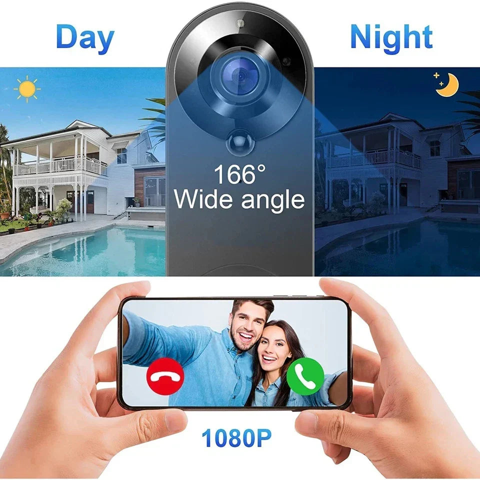 1080P Wireless Video Doorbell with Two - Way Audio Motion Detect & Night Vision HD CorbyCart