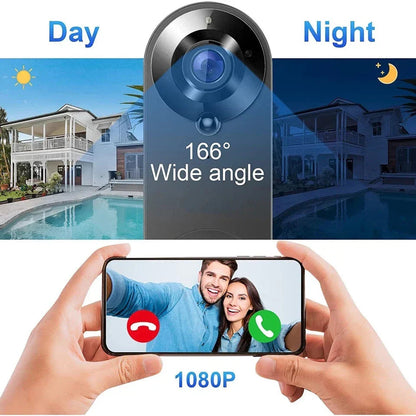 1080P Wireless Video Doorbell with Two - Way Audio Motion Detect & Night Vision HD CorbyCart