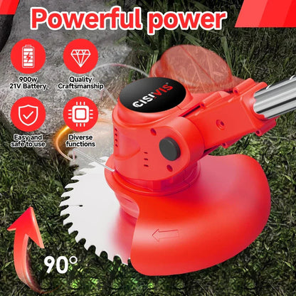 21V Cordless Electric Strimmer Grass Trimmer Weeder Garden Edger 2 Battery Wheel CorbyCart