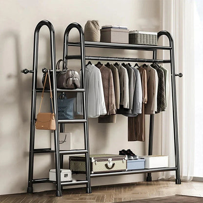 Heavy Duty Double Clothes Rail Rack Garment Hanging Stand Open Wardrobe Shelf CorbyCart