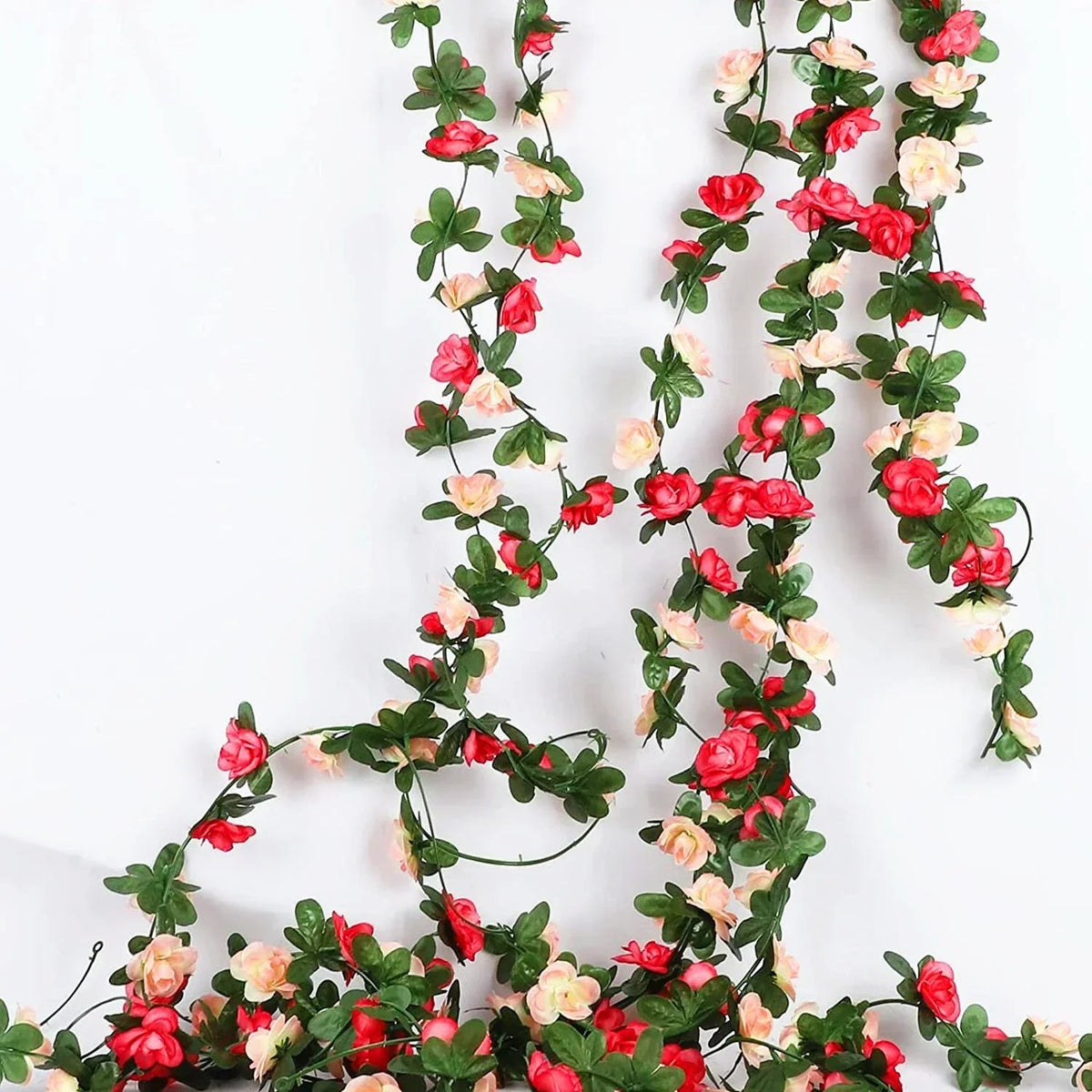 6pcs pink 48 FT Flower Garland Fake Rose Vine Artificial Flowers Hanging decor Corbycart