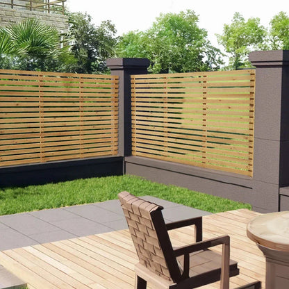 6ft Contemporary Slatted Rough Sawn Treated Fence Panel Corbycart