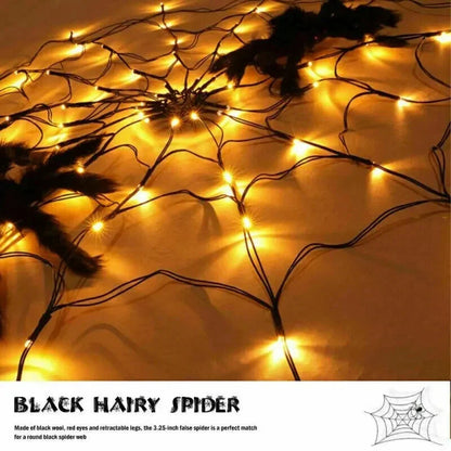 100cm LED Light Halloween Decoration Giant Spider Web Party Props Outdoor Decor CorbyCart