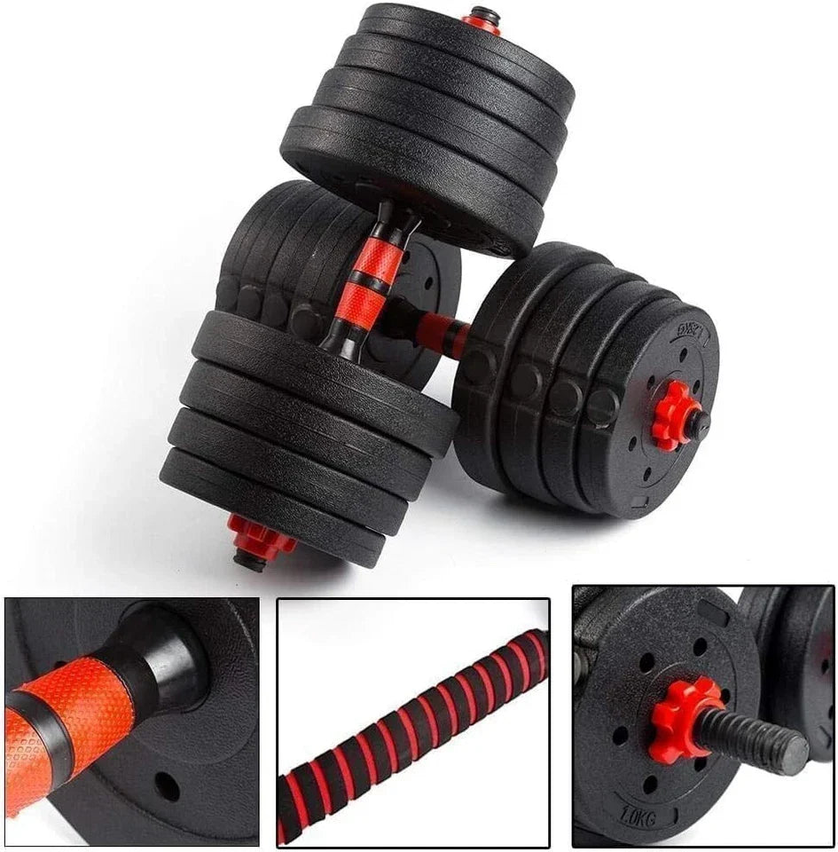 30kg Dumbbells Barbell Set with Connecting Rod CorbyCart