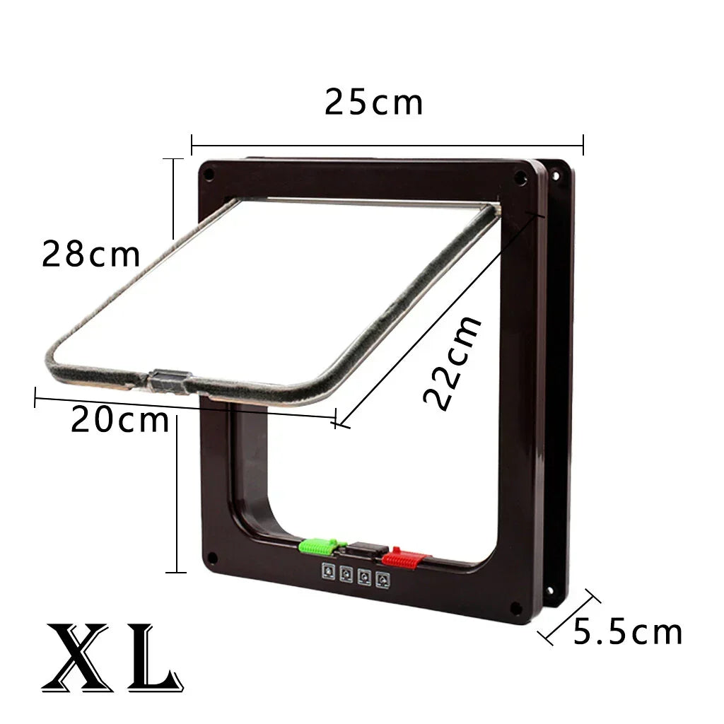 4 way Pet Door Locking Large Extra Large Dog Cat Flap Magnetic Door Frame Corbycart