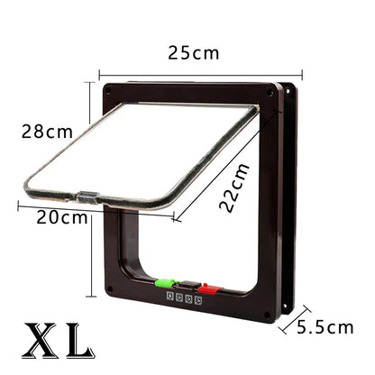 4 way Pet Door Locking Large Extra Large Dog Cat Flap Magnetic Door Frame Corbycart