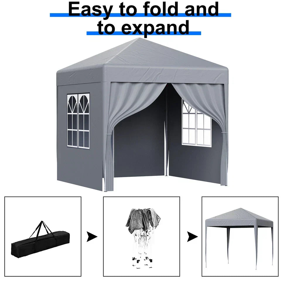 2X2M Pop-up Gazebo with 4 Sides Outdoor Garden Canopy Party Tent