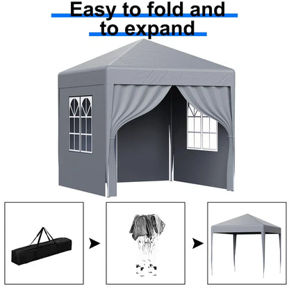 2X2M Pop-up Gazebo with 4 Sides Outdoor Garden Canopy Party Tent