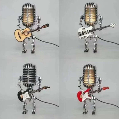 Retro Microphone Robot Desk Lamp LED Table Light Steampunk Ornament Decor Gifts Corbycart