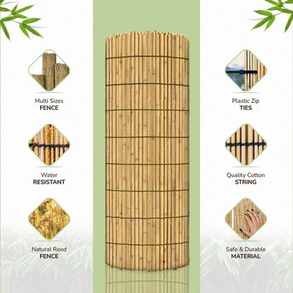 Bamboo Slat Fence Screen Roll Screening Fencing Privacy Sun Panel Garden Outdoor CorbyCart