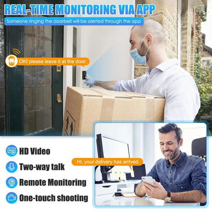 Wireless WiFi Smart Video Doorbell Phone Security Camera Door Ring Intercom Bell CorbyCart