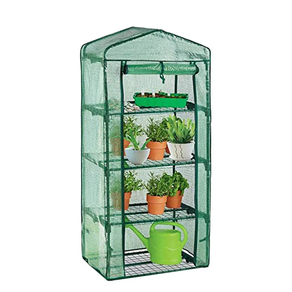 4 Tier Mini Greenhouse Outdoor Garden Plants Grow Green House with PVC Cover Corbycart