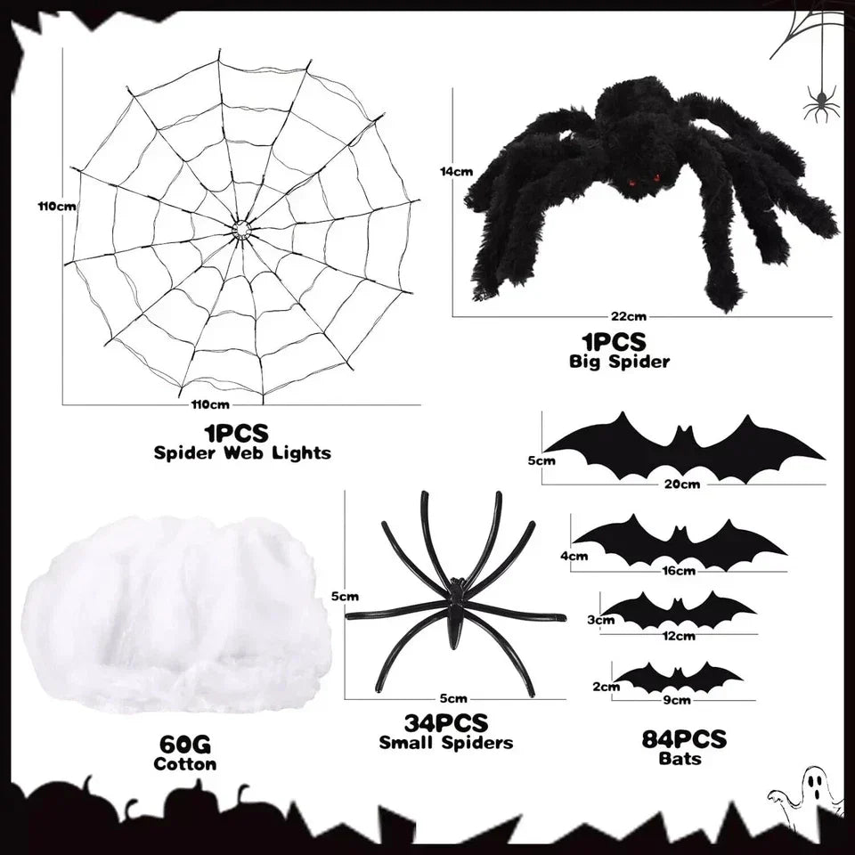 100cm LED Light Halloween Decoration Giant Spider Web Party Props Outdoor Decor CorbyCart