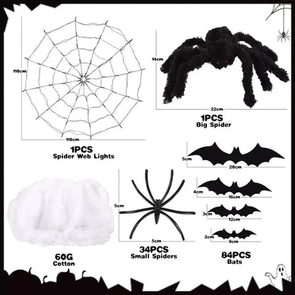 100cm LED Light Halloween Decoration Giant Spider Web Party Props Outdoor Decor CorbyCart