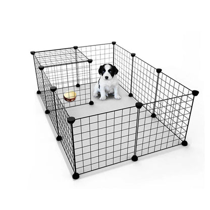 12 Panel Pet Playpen Metal Puppy Dog Small Animals Cage Run Fence Indoor Outdoor Corbycart