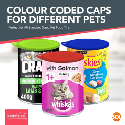 6 Plastic Can Lids Reusable Pet Food Caps Covers Dog Cat Tin Tops Fresh Storage CorbyCart