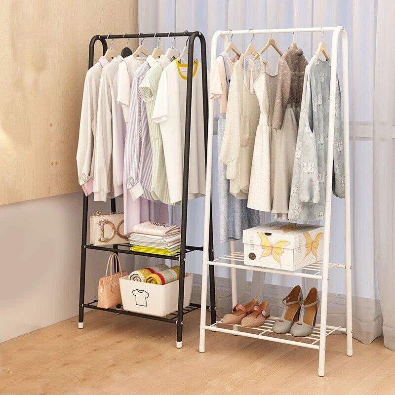 Metal Clothes Rail Hanging Rack Garment Display Stand Storage Shelf CorbyCart