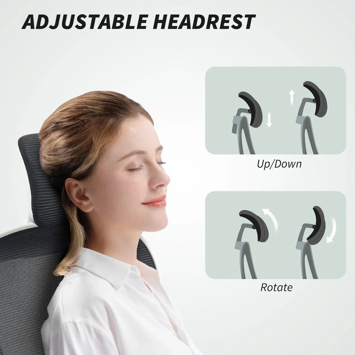 Ergonomic Mesh Office Chair with Headrest, Lumbar Support, Black CorbyCart