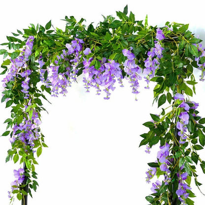 2X7FT Artificial Wisteria Vine Garland Foliage Flower Plant Trailing Home Decor Corbycart
