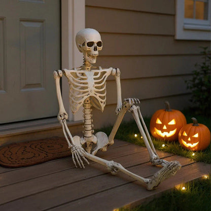 170cm Full Life Size Halloween Hanging Human Skeleton Bones Posable Skull Party CorbyCart