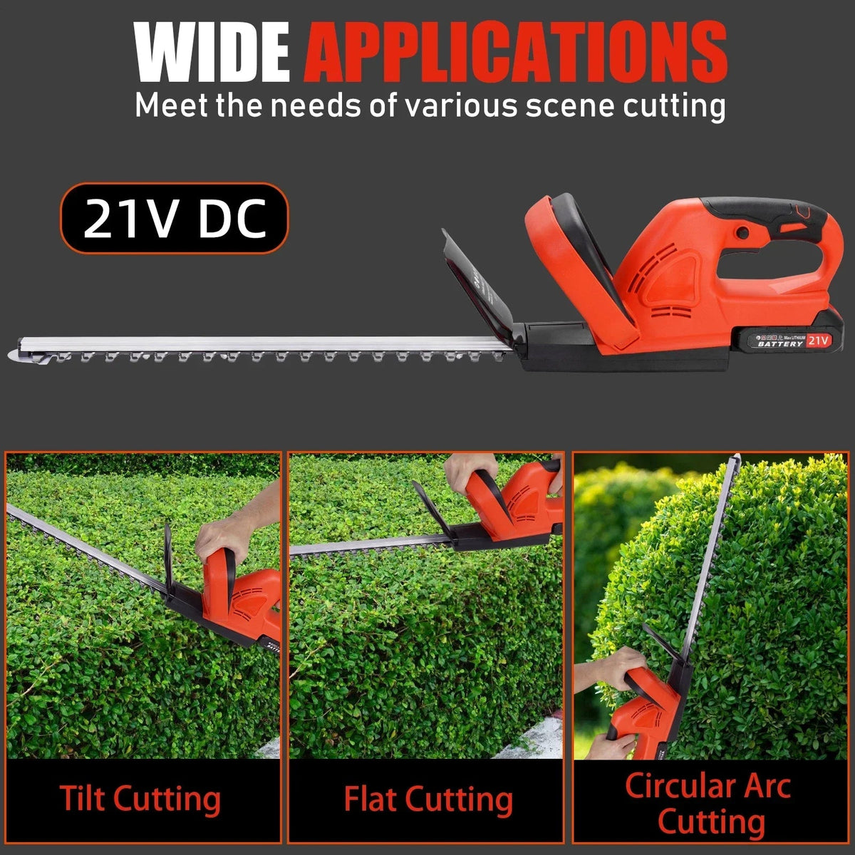 Brushless Cordless Hedge Trimmer Tree Branch Cutter Tool with 2Battery & Charger CorbyCart
