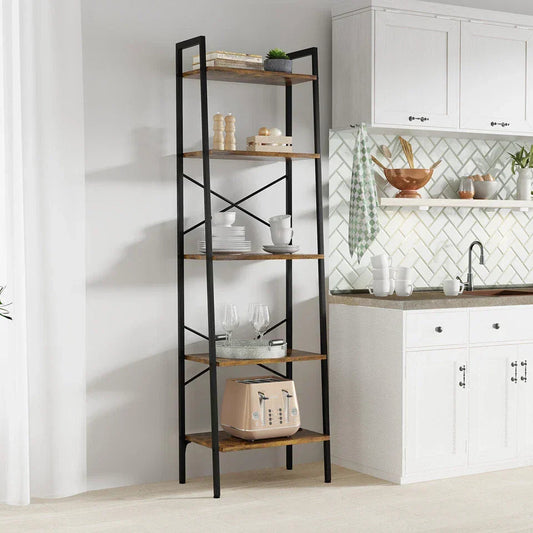 Ladder Shelf Bookcase Tier Display Storage Shelving Unit Stand Wall Rack CorbyCart