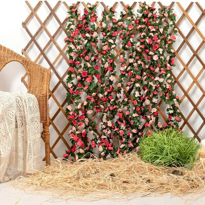 6pcs pink 48 FT Flower Garland Fake Rose Vine Artificial Flowers Hanging decor Corbycart