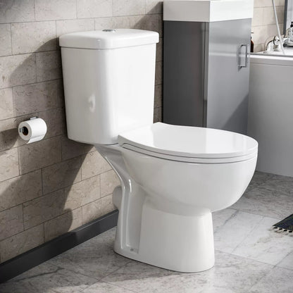 Nes Home Close Coupled Toilet Bathroom WC Pan, Toilet Seat & Cistern CorbyCart