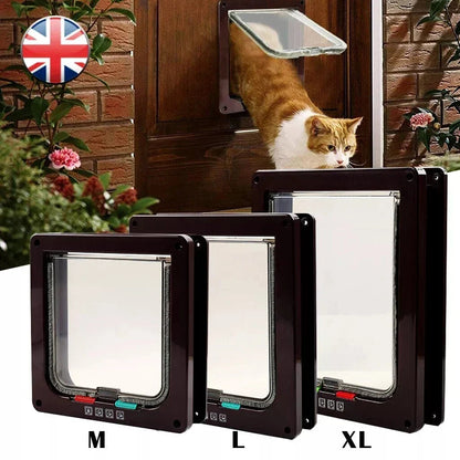 4 way Pet Door Locking Large Extra Large Dog Cat Flap Magnetic Door Frame Corbycart