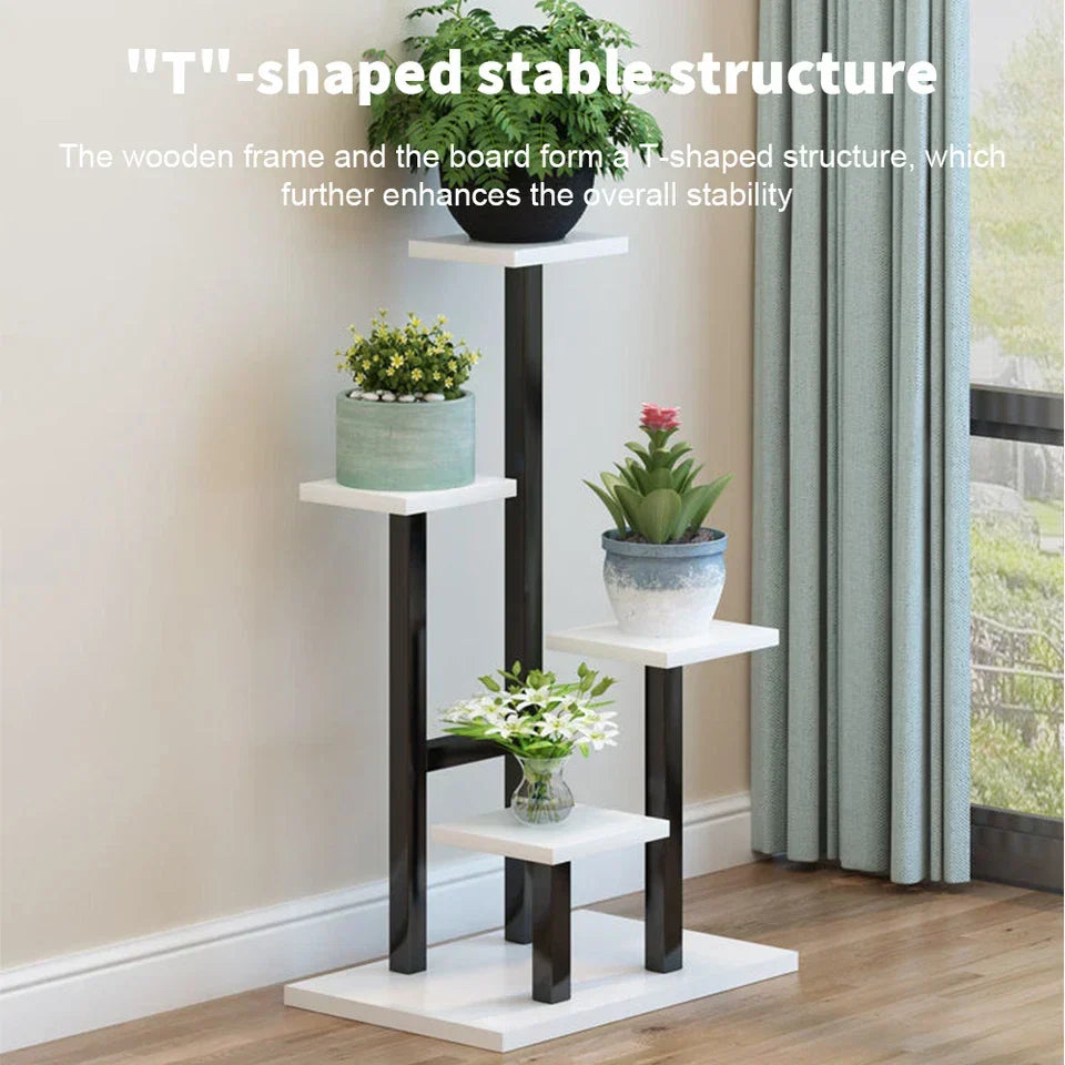 4 Tier Metal Plant Stand Indoor Outdoor Garden Flower Pot Shelf Display Rack UK Corbycart