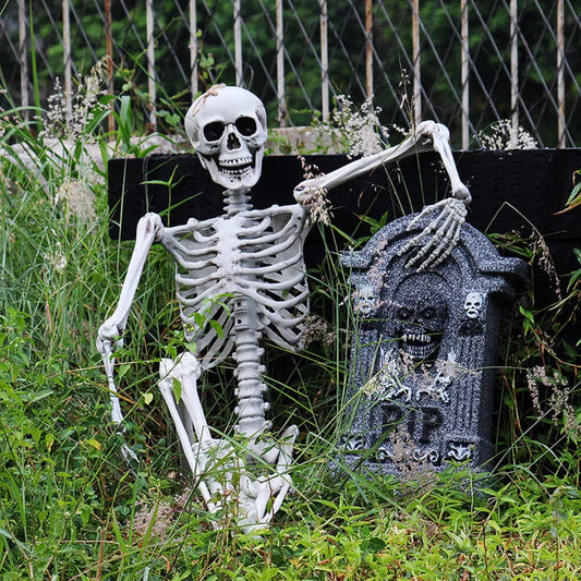 170cm Full Life Size Halloween Hanging Human Skeleton Bones Posable Skull Party