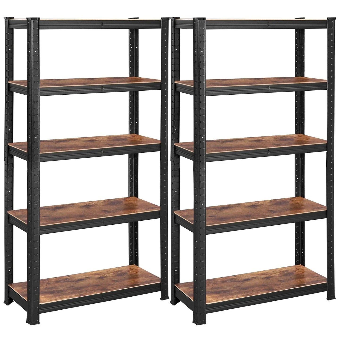 Shelving Unit 650kg Load Capacity Industrial Adjustable Rustic Brown