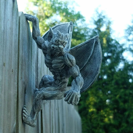 Home Wall Art Hanging Resin Gargoyle Garden Adornment Ornaments Outdoor Decor UK Corbycart