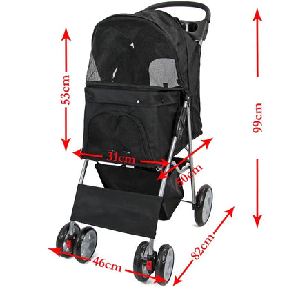 Pet Stroller Dog Cat Puppy Pram Pushchair Travel Cart Jogging Buggy Carrier Corbycart