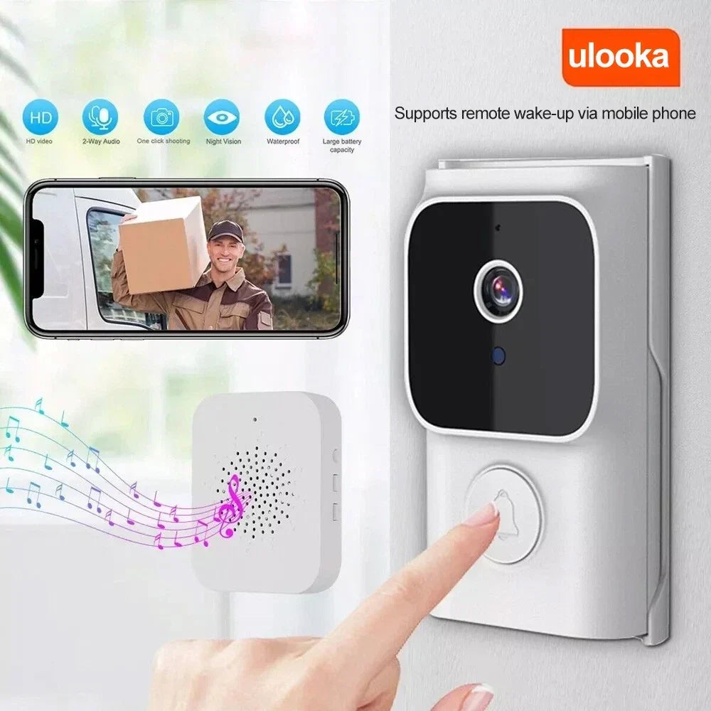 Wireless Smart Video Doorbell Wibell Security Intercom HD Video Camera Door Bell CorbyCart