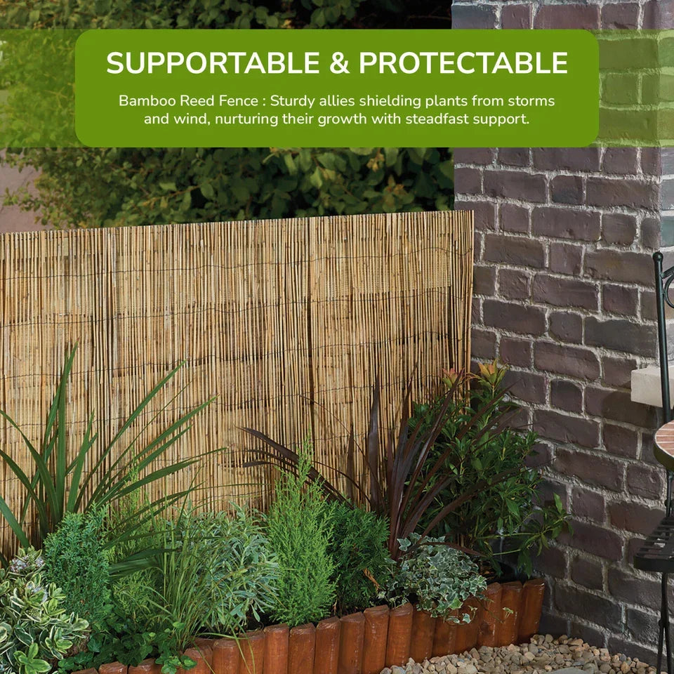 Bamboo Slat Fence Screen Roll Screening Fencing Privacy Sun Panel Garden Outdoor CorbyCart