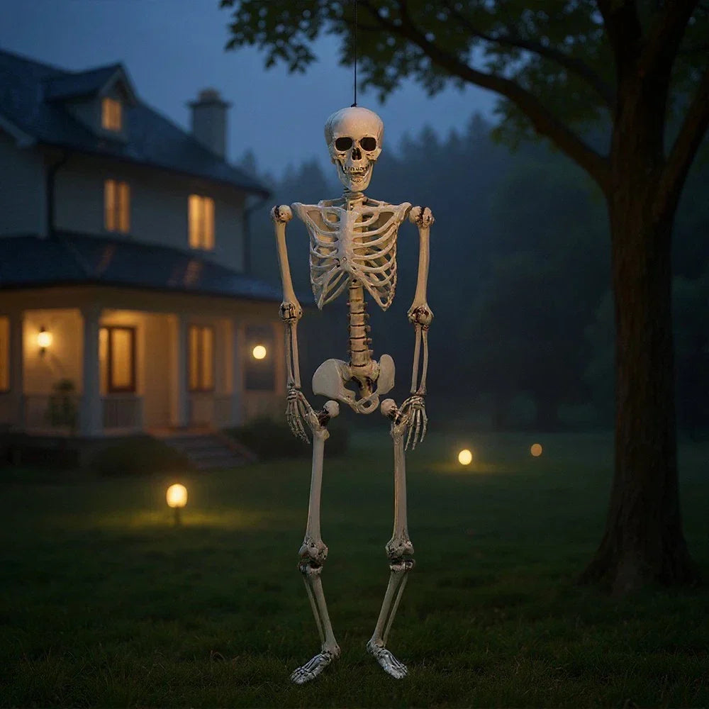 170cm Full Life Size Halloween Hanging Human Skeleton Bones Posable Skull Party CorbyCart