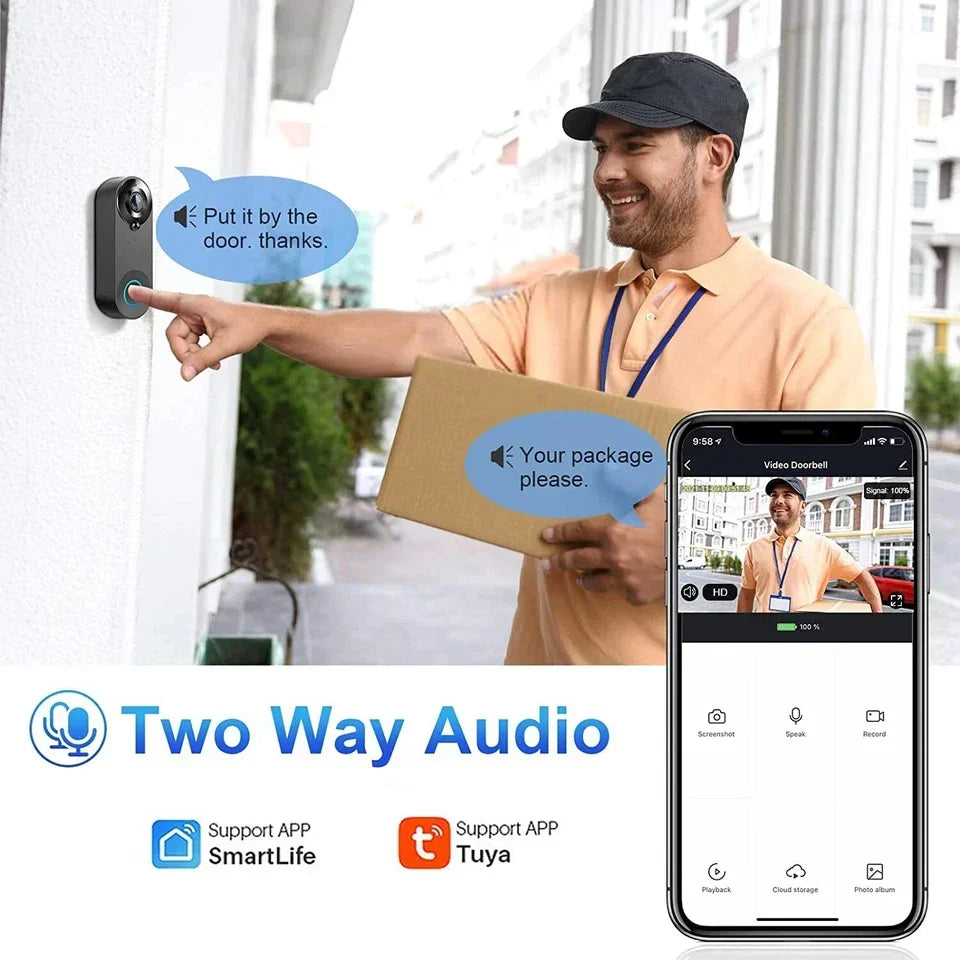 1080P Wireless Video Doorbell with Two - Way Audio Motion Detect & Night Vision HD CorbyCart