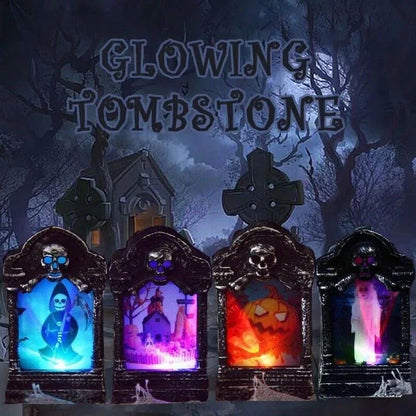 4x Halloween Light Up Tombstone Horror LED Game Props Outdoor Garden Party Decor CorbyCart