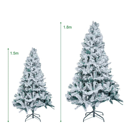 5/6FT Snow Flocked Christmas Tree Bushy Branch Xmas Home Decoration In&Outdoor CorbyCart