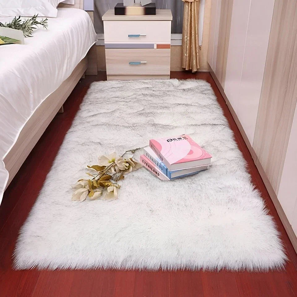 Faux Fur Sheepskin Fluffy Rug Soft LivingRoom Bedroom Rectangle Carpet Floor Mat CorbyCart