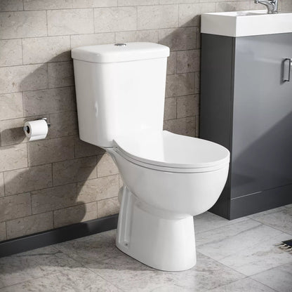 Nes Home Close Coupled Toilet Bathroom WC Pan, Toilet Seat & Cistern CorbyCart