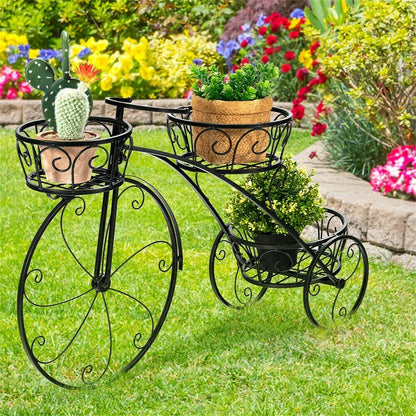 Bicycle Planter Metal Plant Stand Garden Bike Flower Pot Cart Holder Basket Deco Corbycart