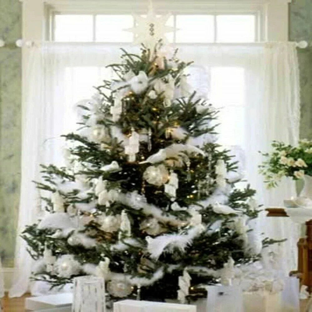 2M Christmas Tree White Feather Boa Strip Xmas Ribbon Home Party Garland❀ CorbyCart