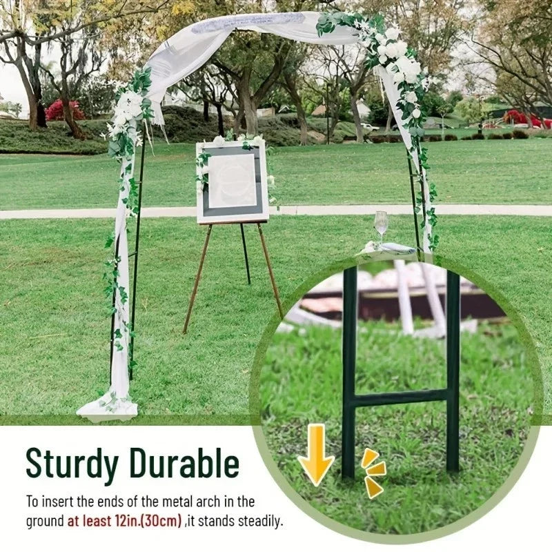 1Pc, Metal Garden Arch, 100Inch Large Size Heavy Duty Steel Frame Garden Arch Corbycart